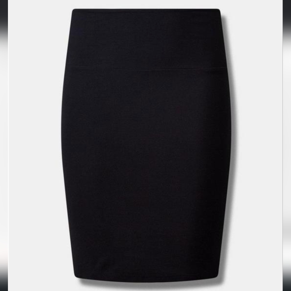 Torrid Plus Size Mini Jersey Foldover Black Pencil Skirt - 3X